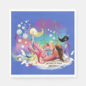 Onder het Zee Zeemeermin Oceaan Paarse Turquoise Servet (Voorkant)