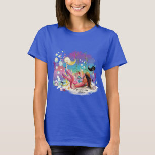 Onder het Zee Zeemeermin Oceaan Paarse Turquoise T-shirt