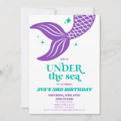 Onder het Zee Zeemeermin Oceaan Verjaardagsfeest Kaart (Voorkant)