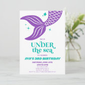 Onder het Zee Zeemeermin Oceaan Verjaardagsfeest Kaart (Staand voorkant)
