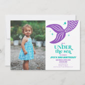 Onder het Zee Zeemeermin Ocean Afbeelding Verjaard Kaart (Voorkant)