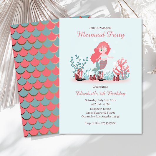 Onder het Zee Zeemeermin Prinsen Verjaardag Kaart