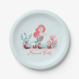 Onder het Zee Zeemeermin Prinses Verjaardag Papieren Bordje