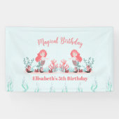 Onder het Zee Zeemeermin Prinses Verjaardagsfeest Spandoek (Horizontaal)