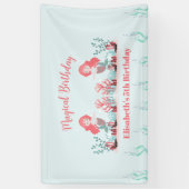 Onder het Zee Zeemeermin Prinses Verjaardagsfeest Spandoek (Verticaal)
