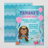 Onder Het Zee Zeemeermin Prinses (zwart/bruin) Kaart (Voorkant / Achterkant)