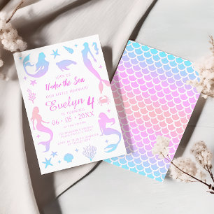 Onder het Zee Zeemeermin Silhouette Verjaardagsmei Kaart