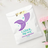 Onder het Zee Zeemeermin staart verjaardagsfeestje Bedankzakje (Gezegeld)