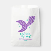 Onder het Zee Zeemeermin staart verjaardagsfeestje Bedankzakje (Voorkant)