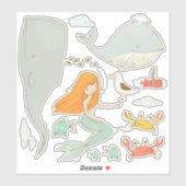Onder het Zee Zeemeermin Sticker Set (Vel)