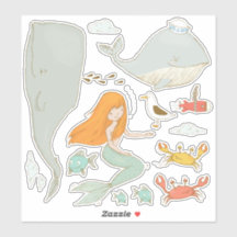 Onder het Zee Zeemeermin Sticker Set