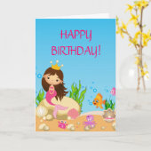 Onder het Zee Zeemeermin Verjaardag Wenskaart Kaart (Gele Bloem)