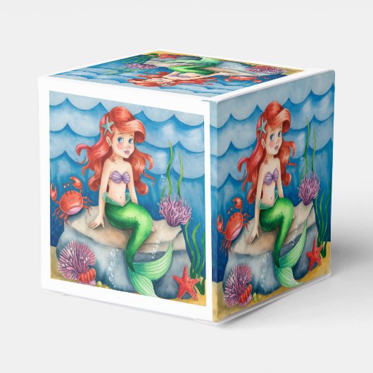 Onder het Zee Zeemeermin Verjaardagsfeest Bedankdoosjes (Achterkant)