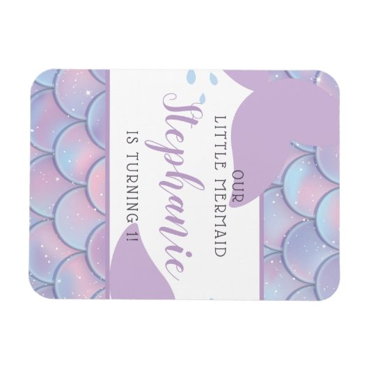 Onder het Zee Zeemeermin Verjaardagsfeest Magneet (Horizontaal)