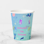 Onder het Zee Zeemeermin Verjaardagsfeest Papieren Bekers (Achterkant)