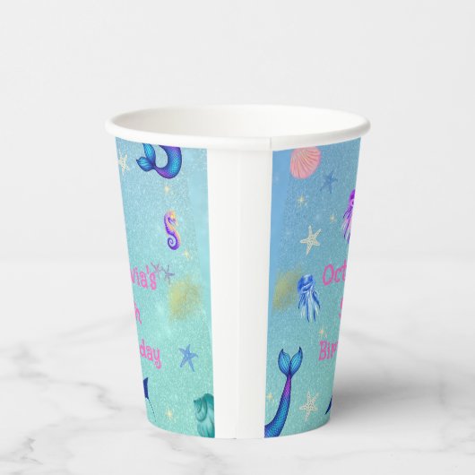 Onder het Zee Zeemeermin Verjaardagsfeest Papieren Bekers (Rechts)