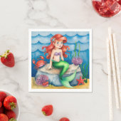Onder het Zee Zeemeermin Verjaardagsfeest Servet (Insitu)