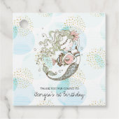 Onder het Zee | Zeemeermin verjaardagsfeestje dank Bedankjes Labels (Voorkant)