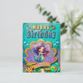 Onder het Zee & Zeemeermin Verjaardagsmeisjesfeest Briefkaart (Staand voorkant)