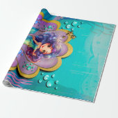 Onder het Zee & Zeemeermin Verjaardagsmeisjesfeest Cadeaupapier (Uitgerold)
