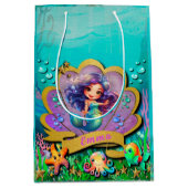 Onder het Zee & Zeemeermin Verjaardagsmeisjesfeest Medium Cadeauzakje (Voorkant)