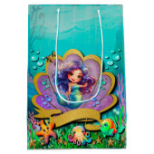 Onder het Zee & Zeemeermin Verjaardagsmeisjesfeest Medium Cadeauzakje (Achterkant)