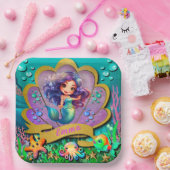 Onder het Zee & Zeemeermin Verjaardagsmeisjesfeest Papieren Bordje (Feest)