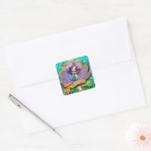 Onder het Zee & Zeemeermin Verjaardagsmeisjesfeest Vierkante Sticker (Envelop)