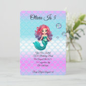 ONDER HET ZEE ZEEMEERMIN VERJAARDAGSUITNODIGING KAART (Staand voorkant)