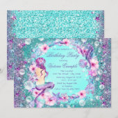 Onder het Zee Zeemeermin Verjaardagsuitnodigingen Kaart (Voorkant / Achterkant)