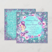 Onder het Zee Zeemeermin Verjaardagsuitnodigingen Kaart (Voorkant / Achterkant)