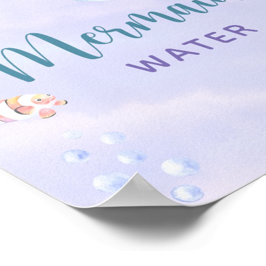 Onder het zee Zeemeermin Water Verjaardagsfeest Poster (Hoek)