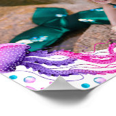 Onder het Zee Zeemeermin Waterverf Lijst Foto Poster (Hoek)