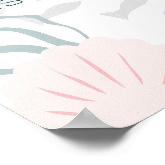 Onder het Zee Zeemeermin White Birthday Welkom Poster (Hoek)