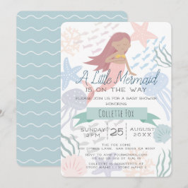 Onder het Zee Zeemeermin Zee Green Baby shower Inv Kaart