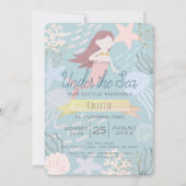 Onder het Zee Zeemeermin Zee Groen 1e Verjaardag Kaart (Voorkant)