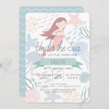 Onder het Zee Zeemeermin Zee Groen 1e Verjaardag