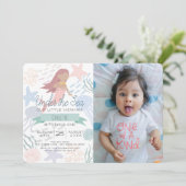 Onder het Zee Zeemeermin Zee Groene Foto 1e Verjaa Kaart (Staand voorkant)
