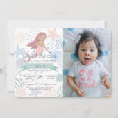 Onder het Zee Zeemeermin Zee Groene Foto 1e Verjaa Kaart (Voorkant)