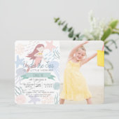 Onder het Zee Zeemeermin Zee Groene Foto Verjaarda Kaart (Staand voorkant)