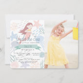 Onder het Zee Zeemeermin Zee Groene Foto Verjaarda Kaart (Voorkant)