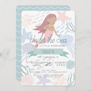 Onder het Zee Zeemeermin Zee Groene Verjaardagsuit Kaart