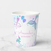 Onder het Zee Zeemeermin & Zee Schildpad Verjaarda Papieren Bekers (Achterkant)