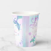 Onder het Zee Zeemeermin & Zee Schildpad Verjaarda Papieren Bekers (Rechts)