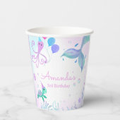 Onder het Zee Zeemeermin & Zee Schildpad Verjaarda Papieren Bekers (Voorkant)