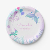 Onder het Zee Zeemeermin & Zee Schildpad Verjaarda Papieren Bordje (Voorkant)