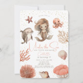 Onder het Zee Zeemeermin Zee Waterverf Verjaardag Kaart (Voorkant)