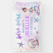 Onder het Zee Zeemeermin Zwembad Party Meisje Verj Spandoek (Verticaal)