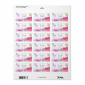 Onder het Zee Zeemeerminnende Adresetiketten Roze  Etiket (Full Sheet)