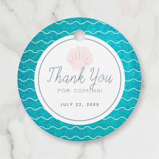 Onder het Zee Zeemeerminnende marineblauw-vogelvla Bedankjes Labels (Achterkant)